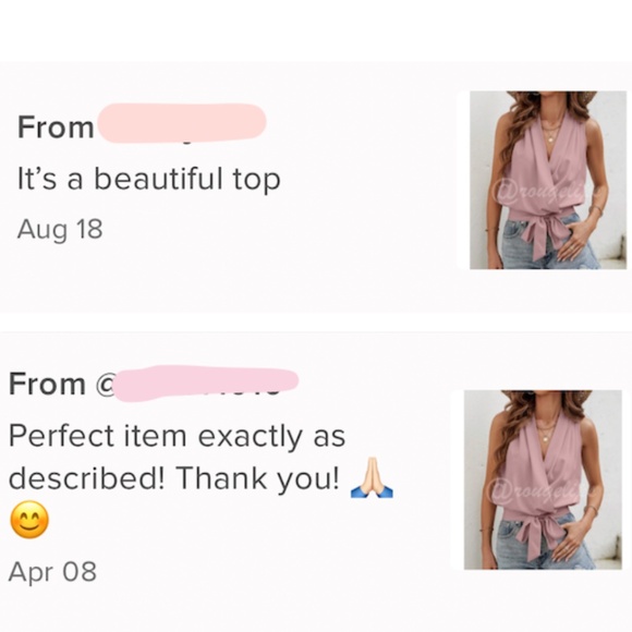 Pink V-Neck Surplice Tie Waist Top - Picture 7 of 8